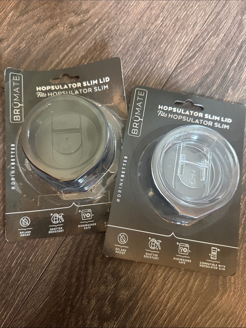 BrüMate Hopsulator Slim Replacement Lids - Clear & Black